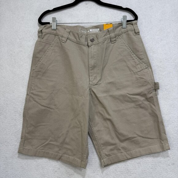 Carhartt Shorts Mens 32 Khaki Relaxed Fit Work Utility Carpenter 11" Inseam New - Picture 1 of 11